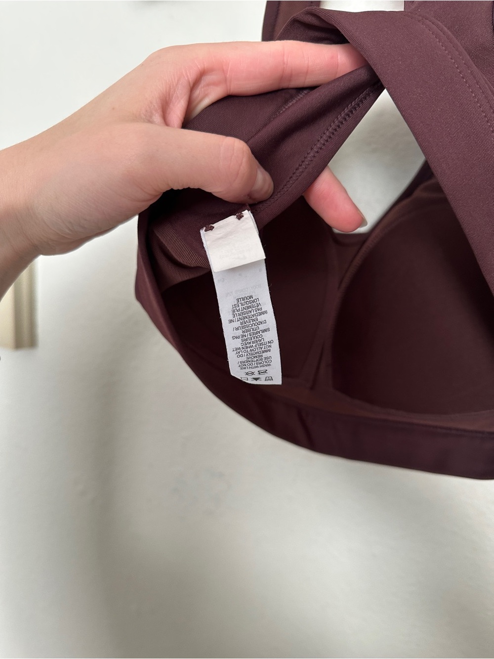 Nike Dri-FIT Small Swoosh Brown Padded Racerback Sports Bra - Picture 5 of 8
